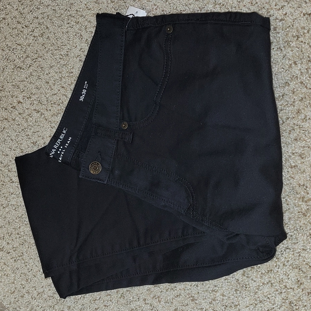 Banana Republic men's slim fit black travel jean